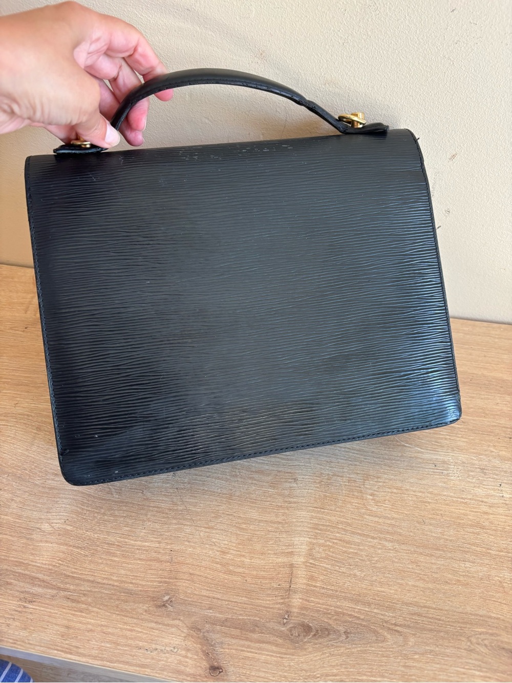 Authentic Louis Vuitton black leather Marceau tote - Picture 4 of 10